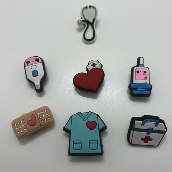Accessories - 7pc Medical Shoe Charms Nurse Doctor Clogs Crocs Healthcare Decorations